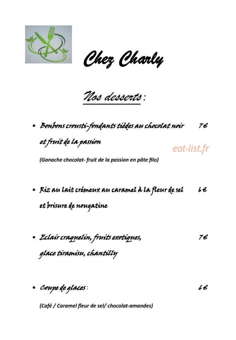 Chez Charly — carte page 4