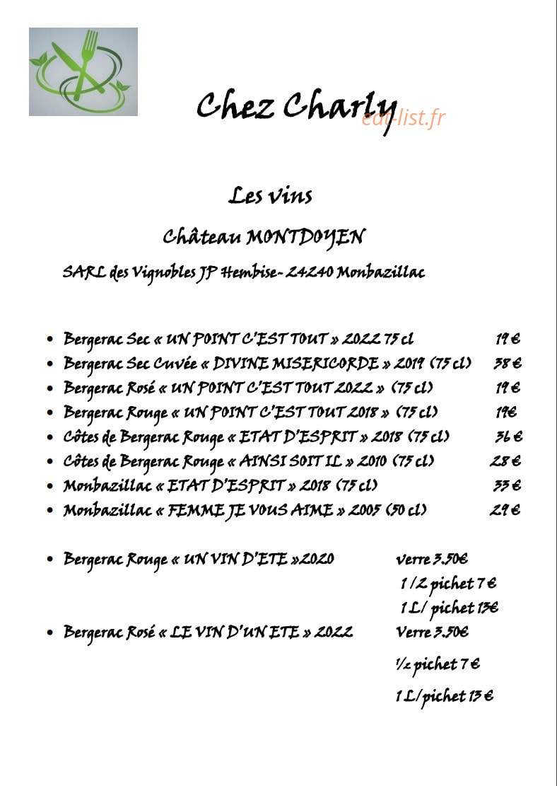 Chez Charly — carte page 5