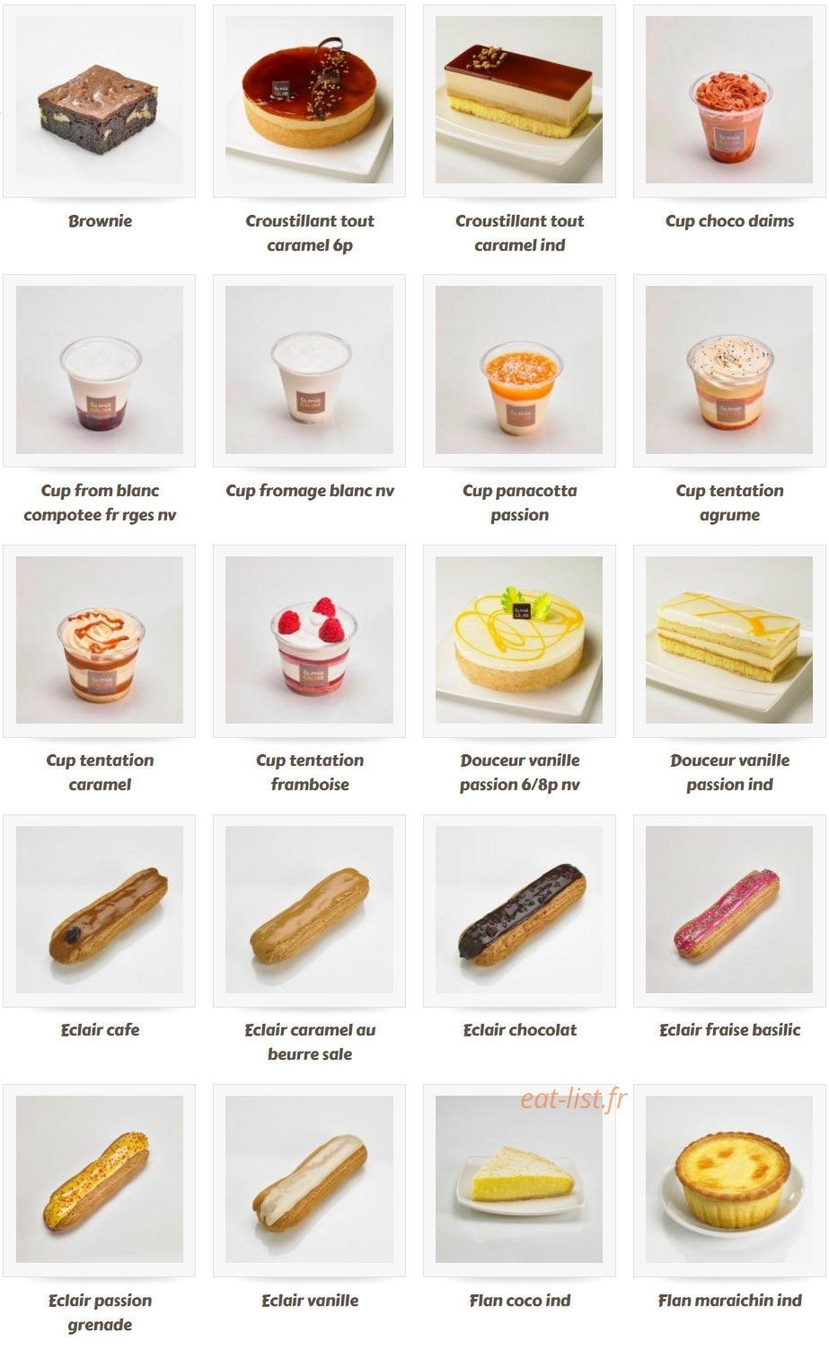 Carte et menu de La mie câline à Villeneuve sur Lot — Les pâtisseries