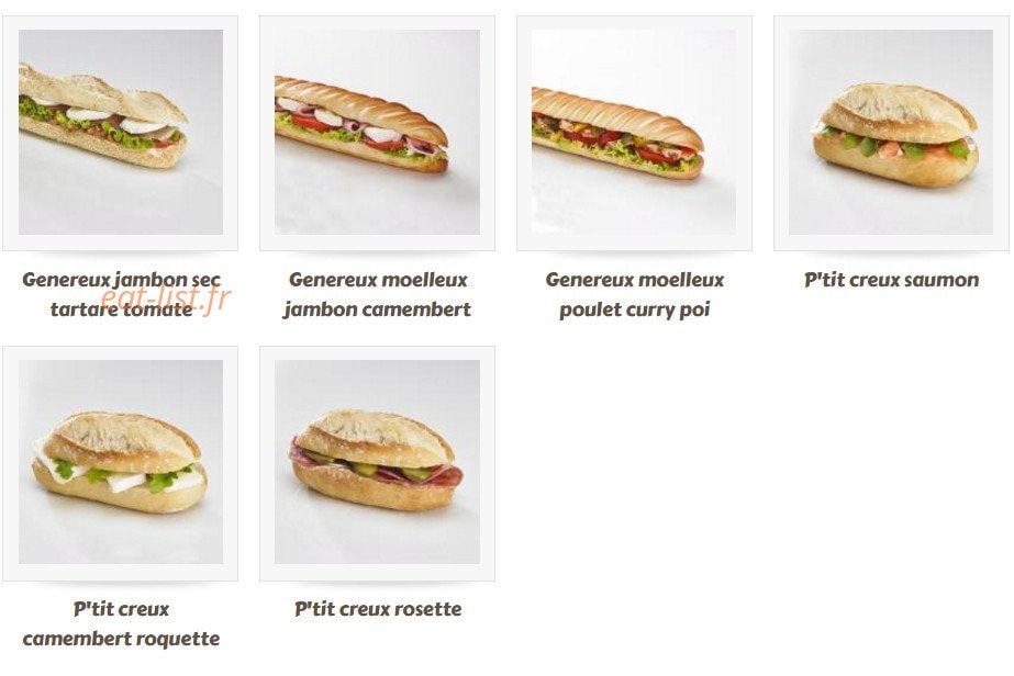Carte et menu de La mie câline à Villeneuve sur Lot — Les sandwiches suite