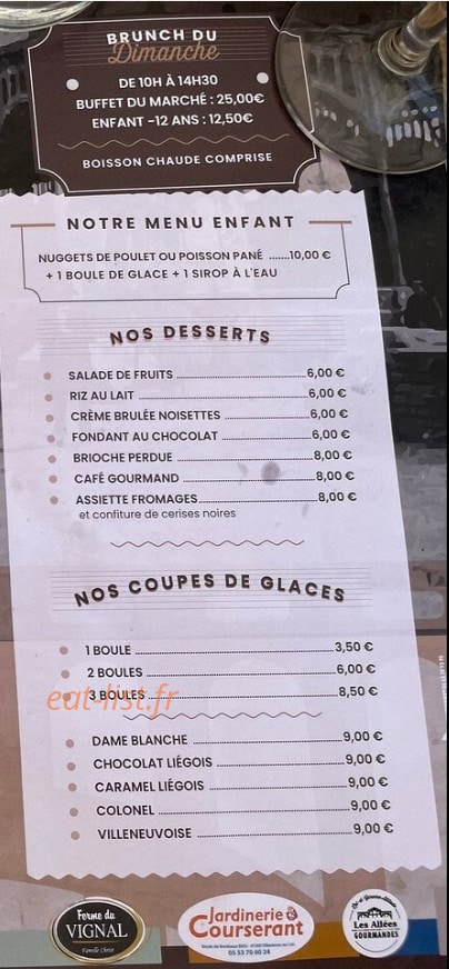 La Table du Marché — carte page 3