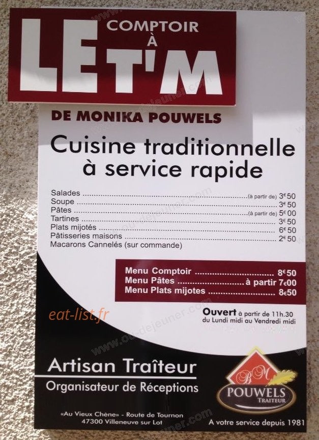 Le Comptoir à T'm — carte page 1