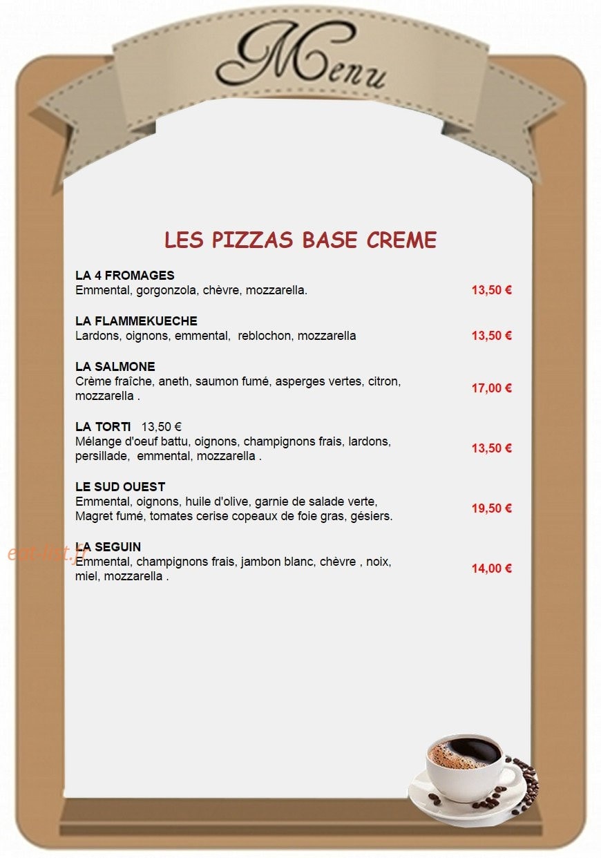 Carte et menu de Le P'tit Paris à Villeneuve sur Lot — Les pizzas suite
