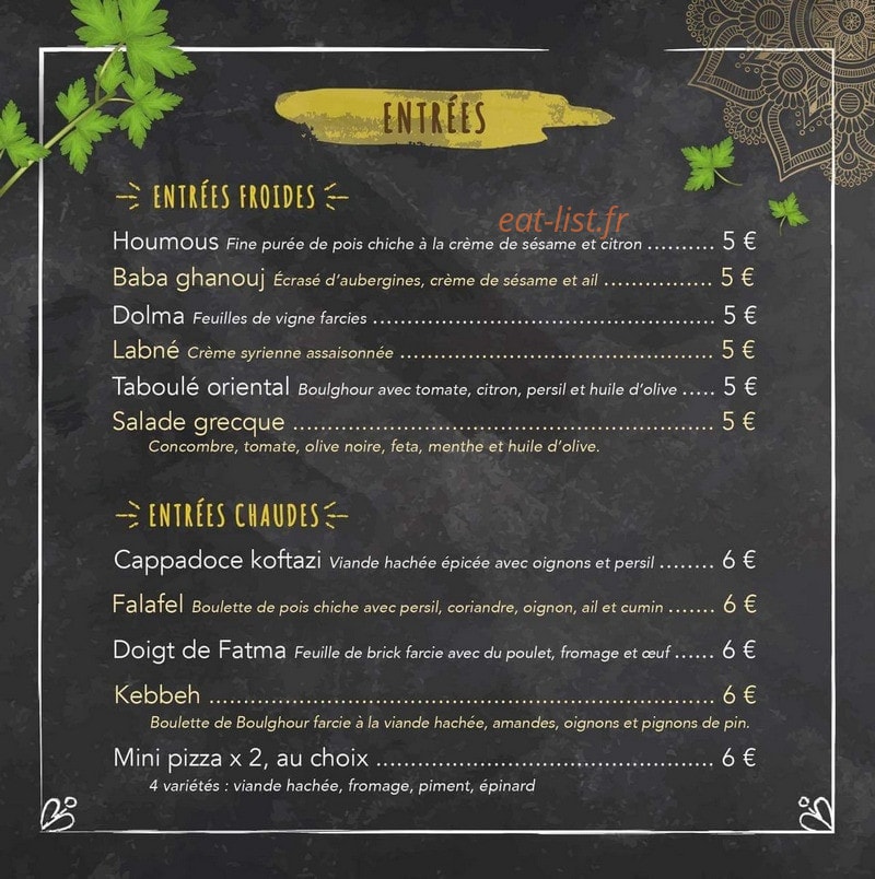 Le Resto d'Alep — carte page 2