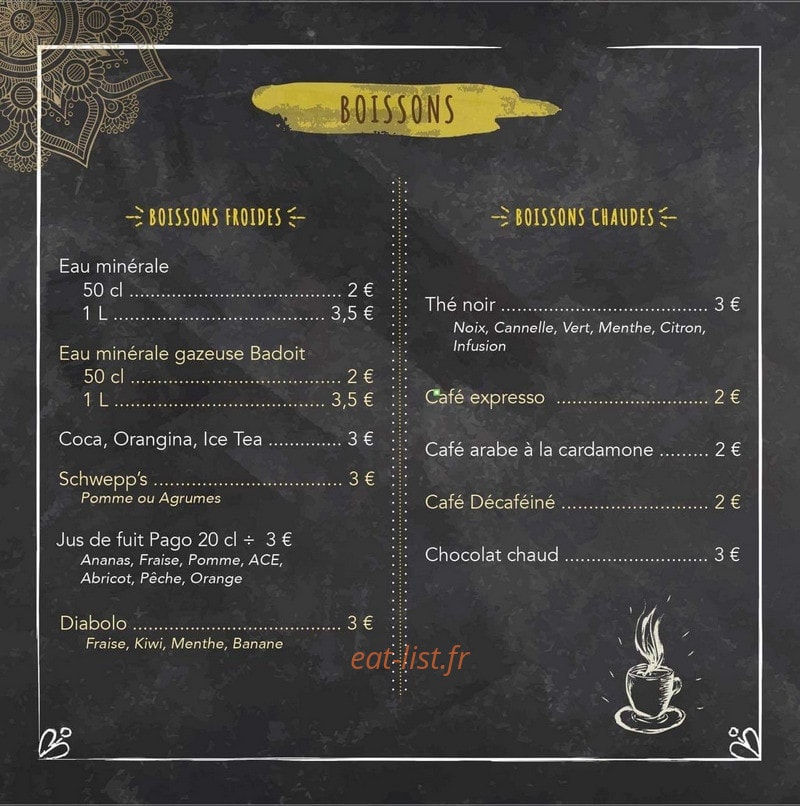 Le Resto d'Alep — carte page 7