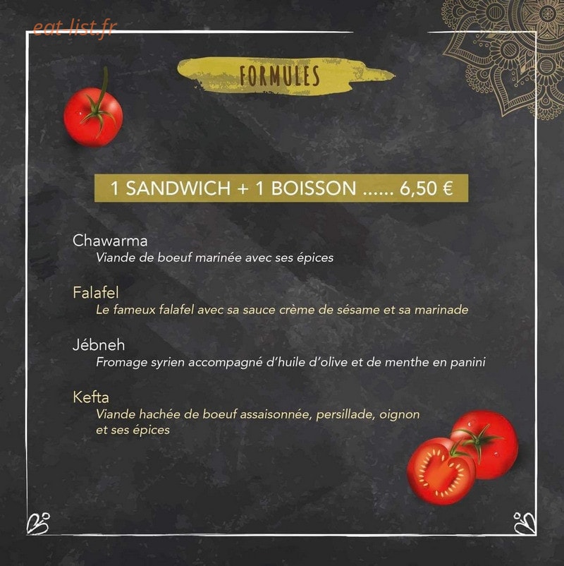 Le Resto d'Alep — carte page 5