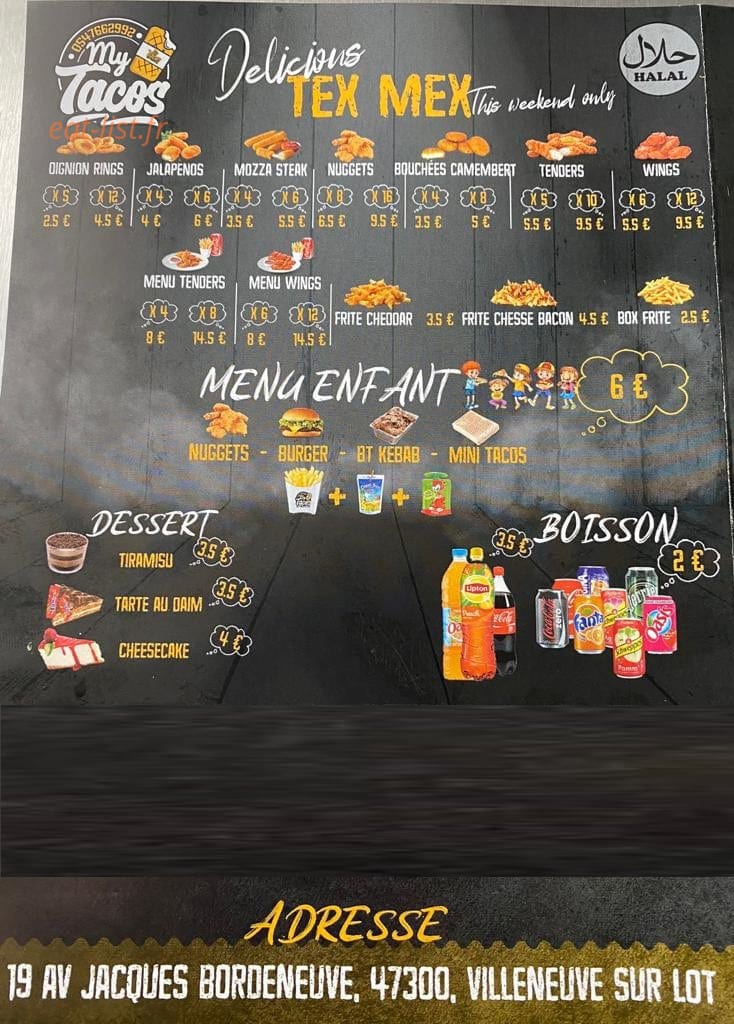 My tacos — carte page 4