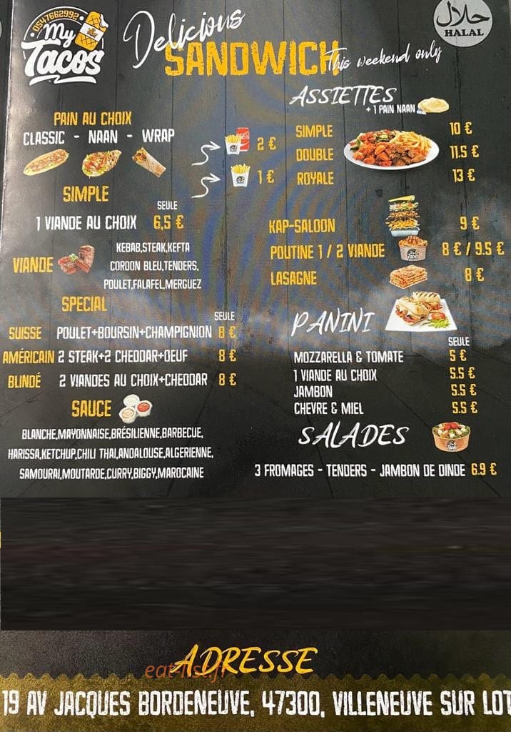 My tacos — carte page 2