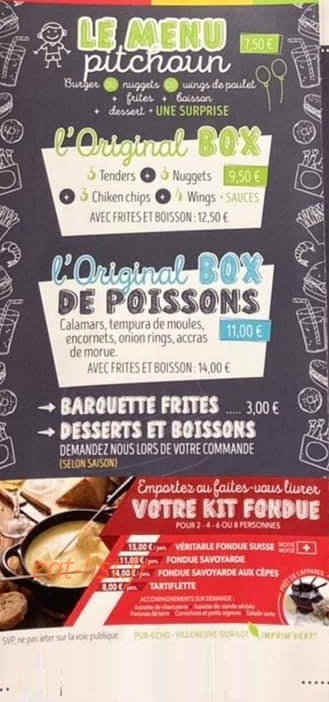 Original's burger — carte page 8