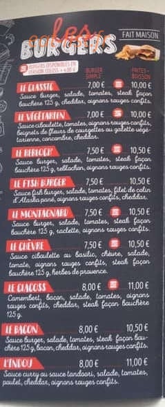 Original's burger — carte page 2