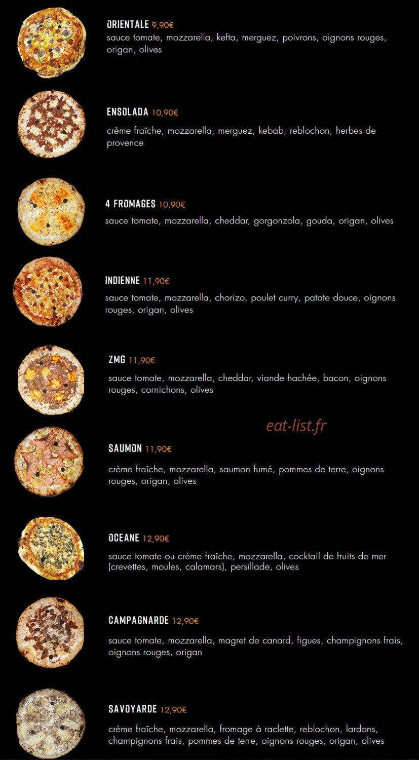 Carte et menu de Pizzas Avenue à Villeneuve sur Lot — Les autres pizzas
