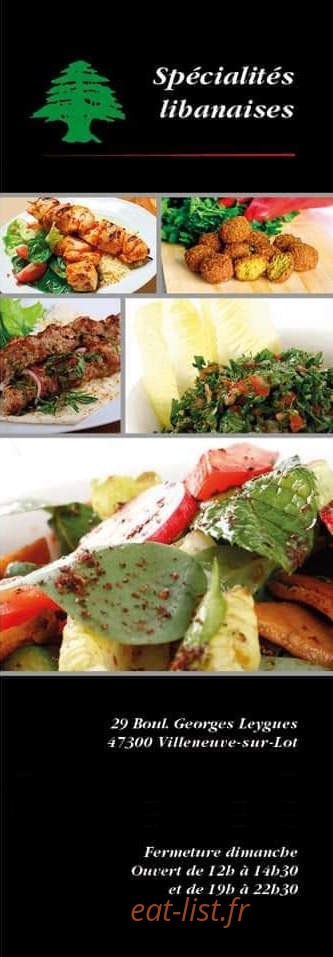 Carte et menu Restaurant Fayrouz Villeneuve-sur-Lot