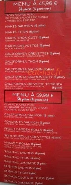 Carte et menu de Sukani à Villeneuve sur Lot — Menus suite