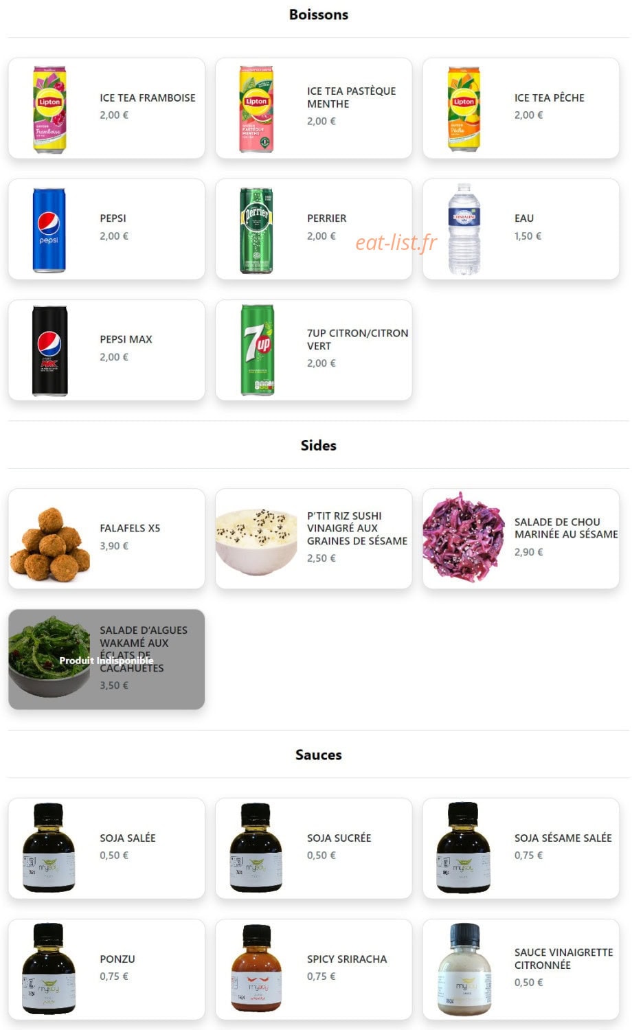 Sun Poké — carte page 3