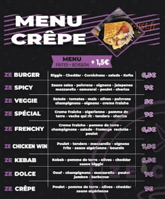 Ze Crêpe — carte page 1