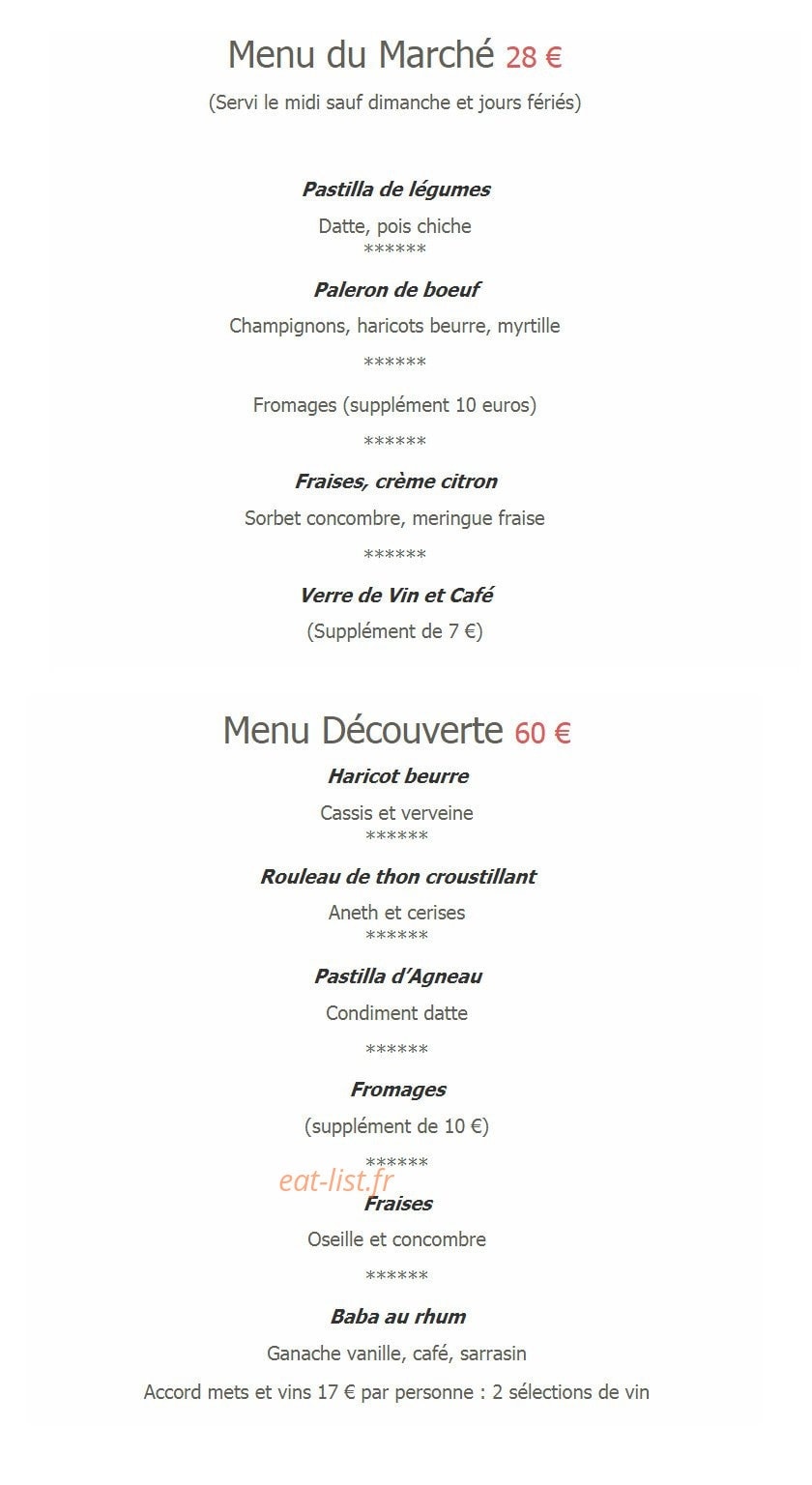 Auberge le prieuré — carte page 1