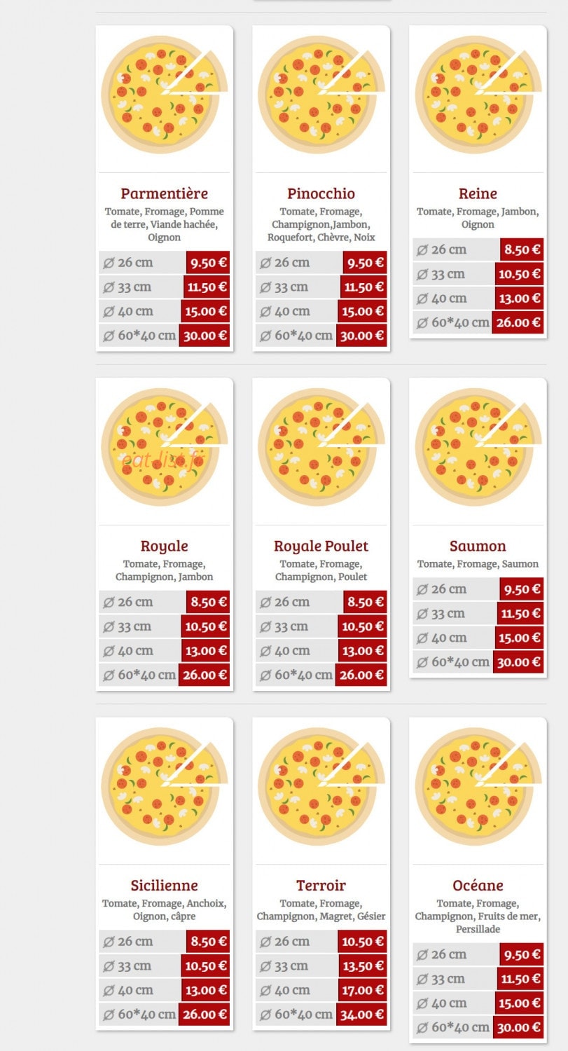 Illy'co Pizza — carte page 4