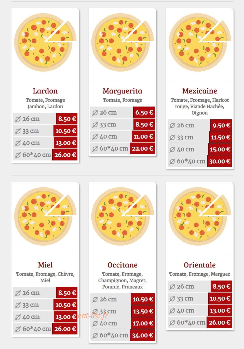 Illy'co Pizza — carte page 3