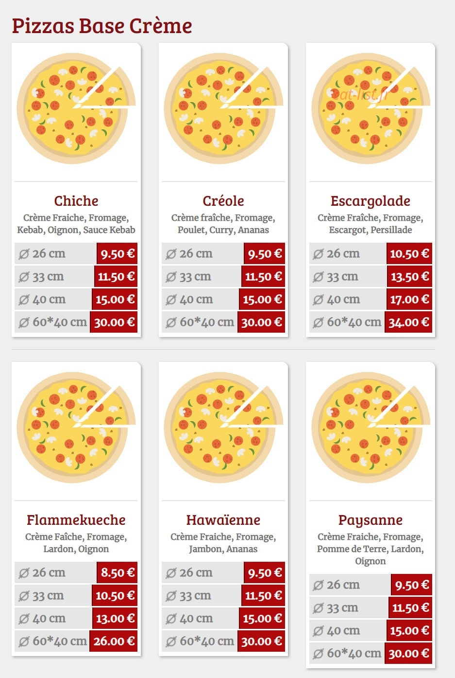 Illy'co Pizza — carte page 5