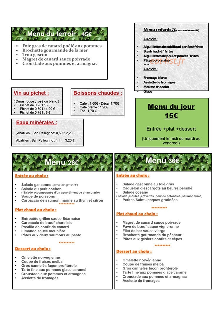 La Licorne — carte page 1