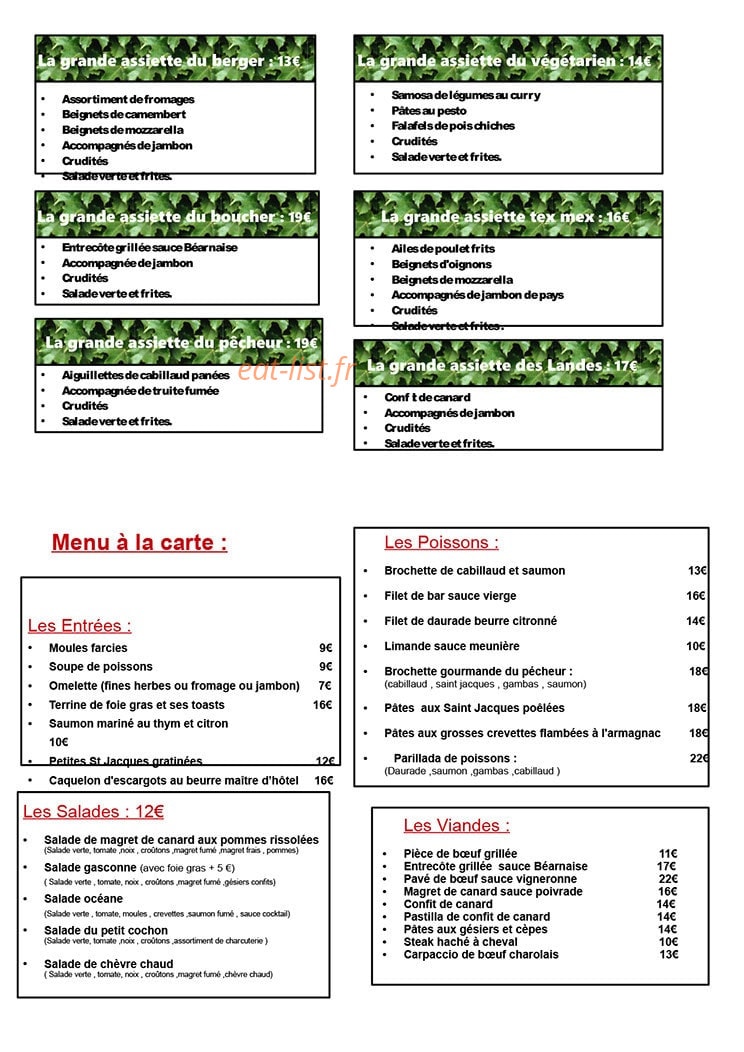 La Licorne — carte page 2