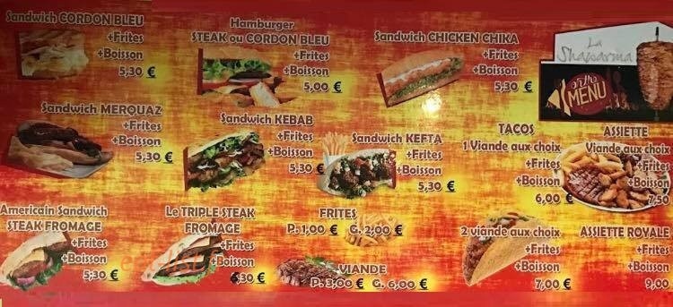 Kebab el baraka — carte page 1