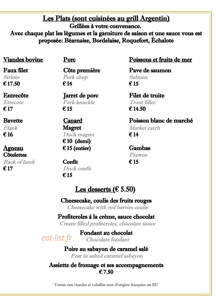 L'Entrée — carte page 2