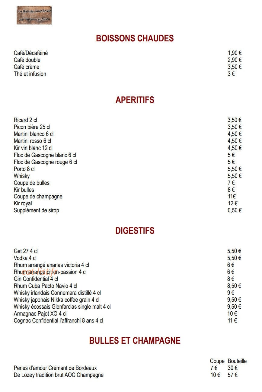 La Bastide par Barbara et Julien — carte page 8