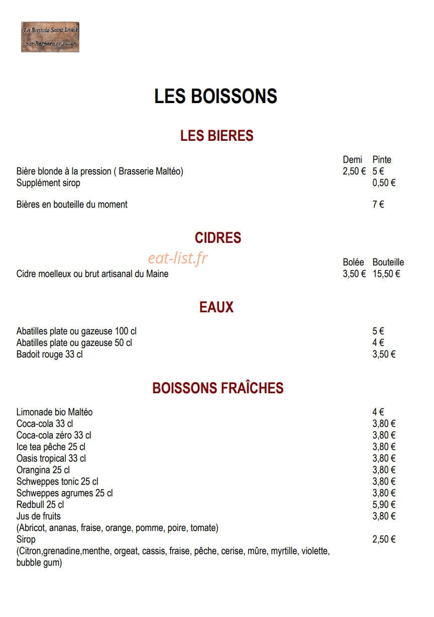 La Bastide par Barbara et Julien — carte page 7