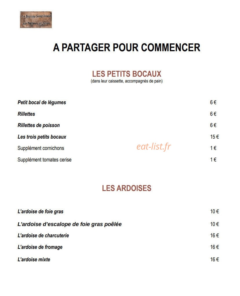 La Bastide par Barbara et Julien — carte page 1
