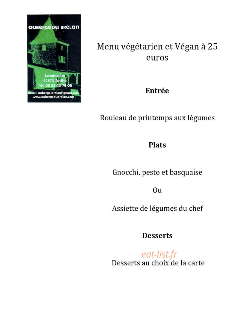 Auberge Du Brelan — carte page 3