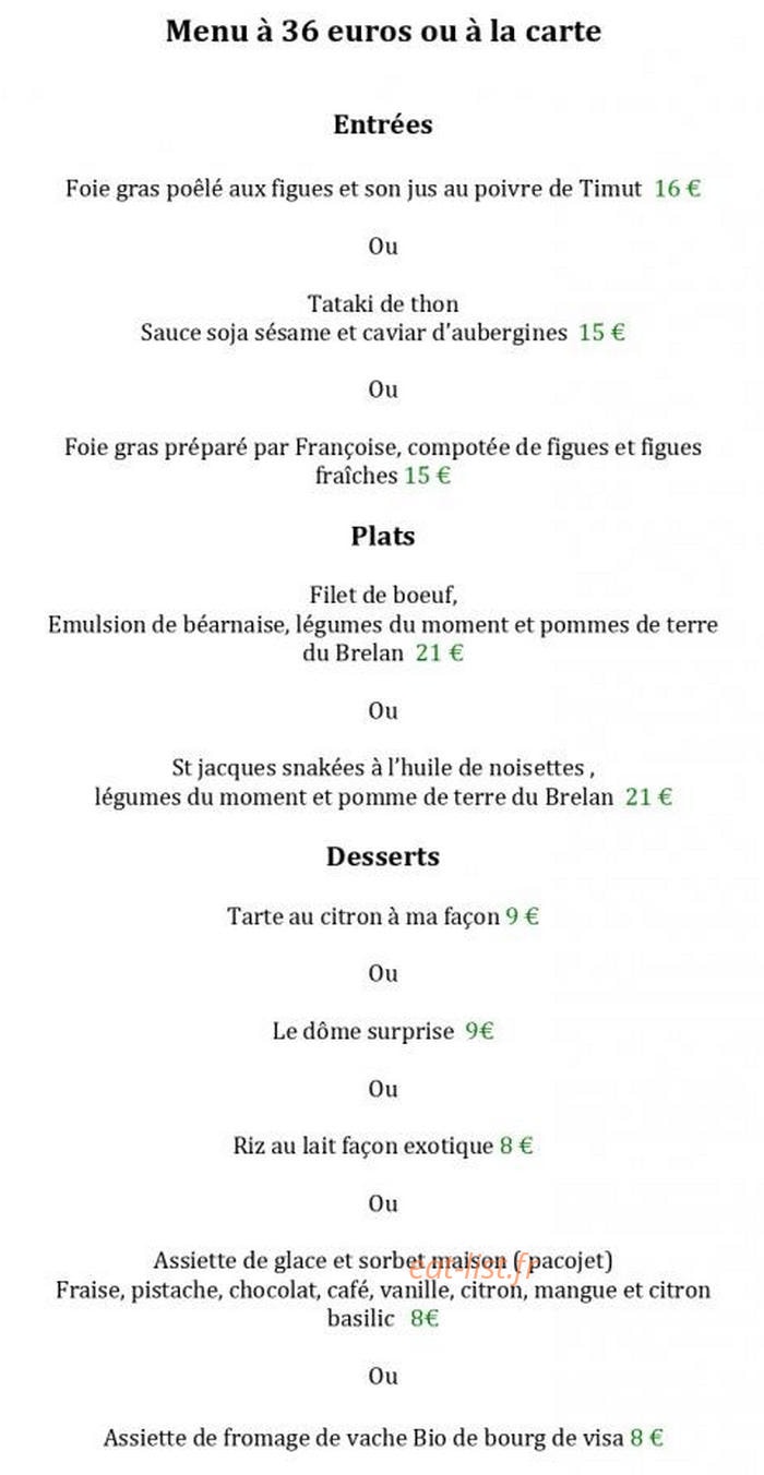 Auberge Du Brelan — carte page 2