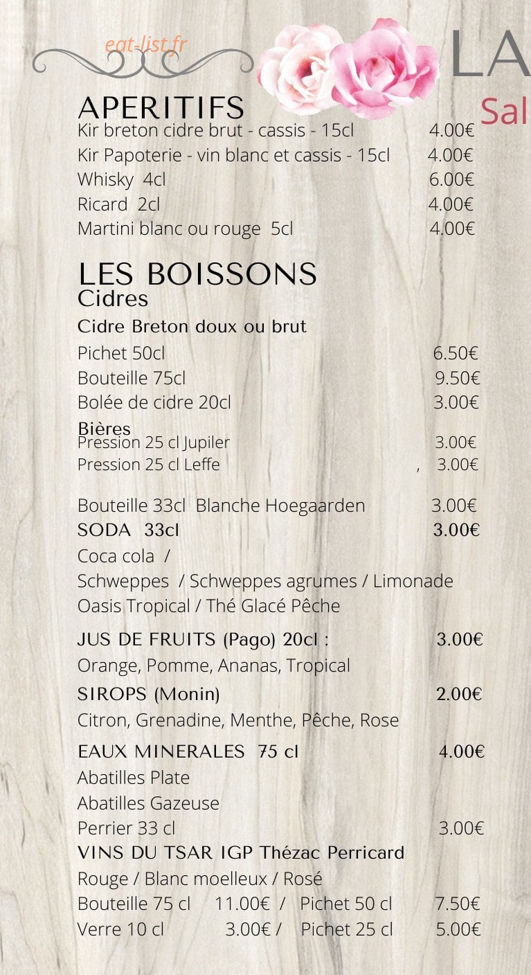 La Papoterie — carte page 4