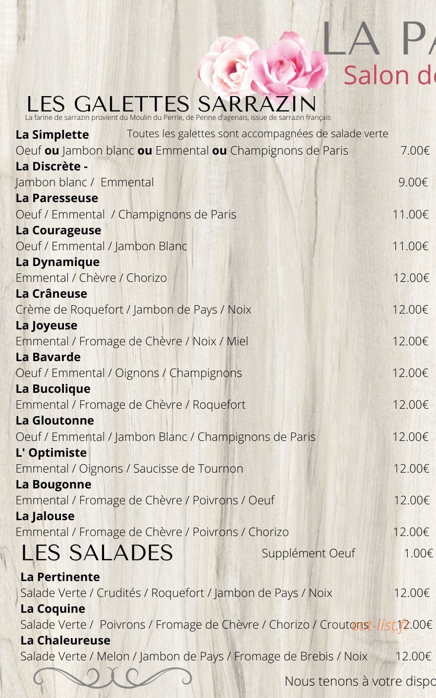 La Papoterie — carte page 1