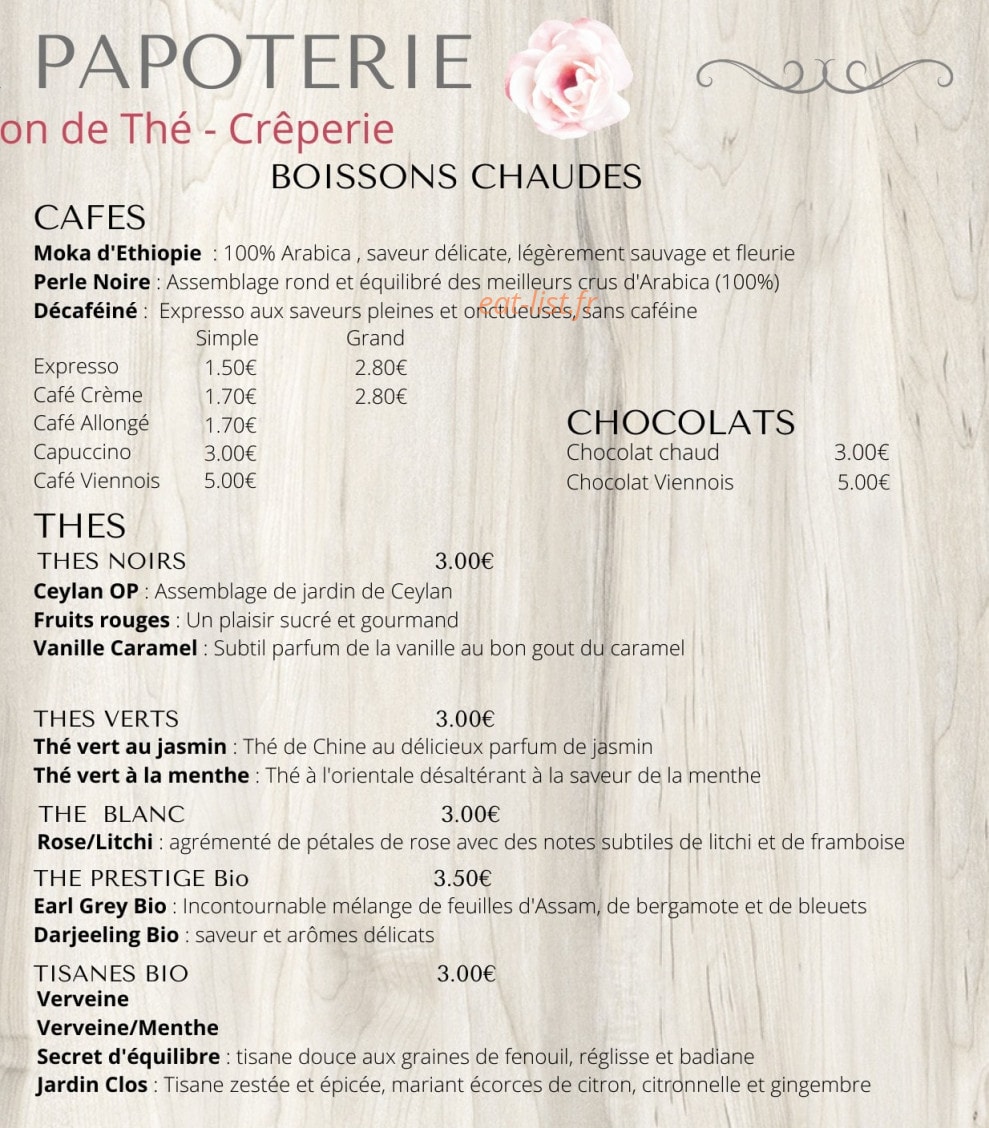 La Papoterie — carte page 5