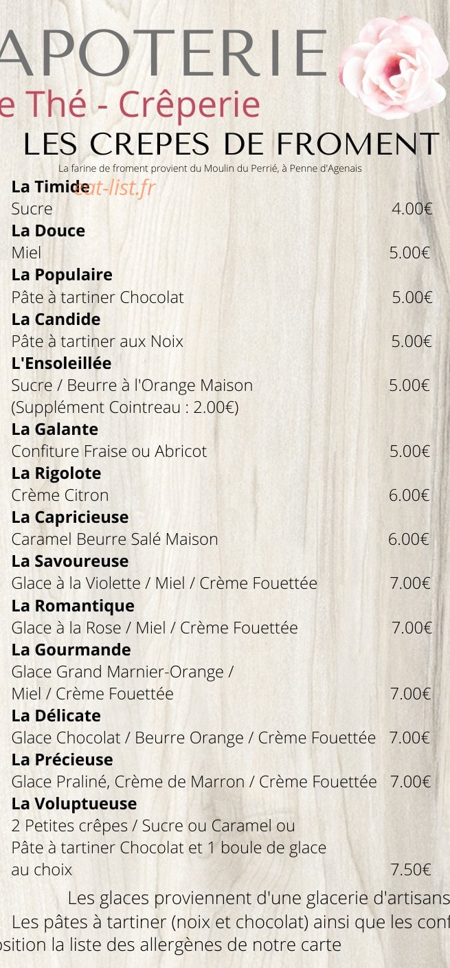 La Papoterie — carte page 2