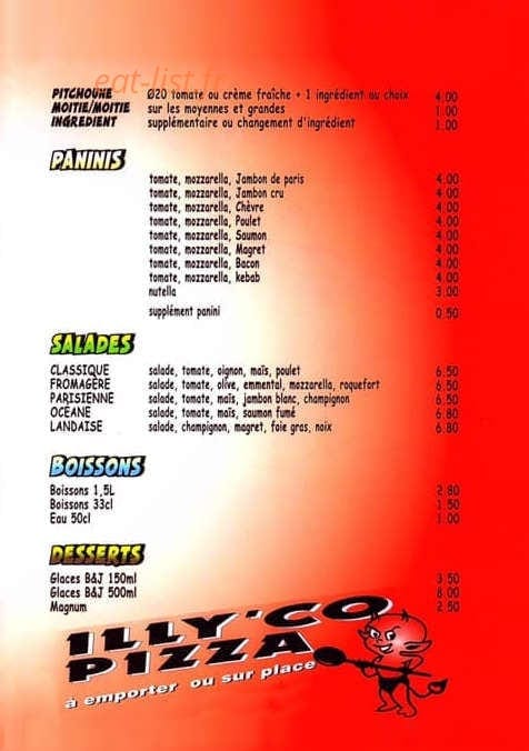 Illy’co pizza — carte page 3