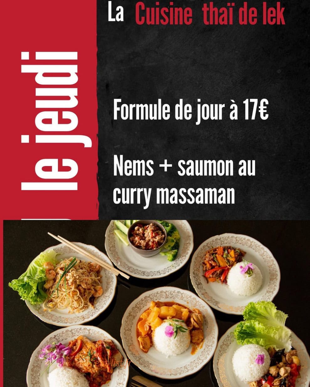 La Cuisine Thai de Lek — carte page 1