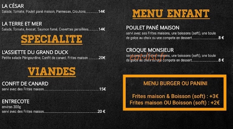 Le Grand Duck — carte page 2