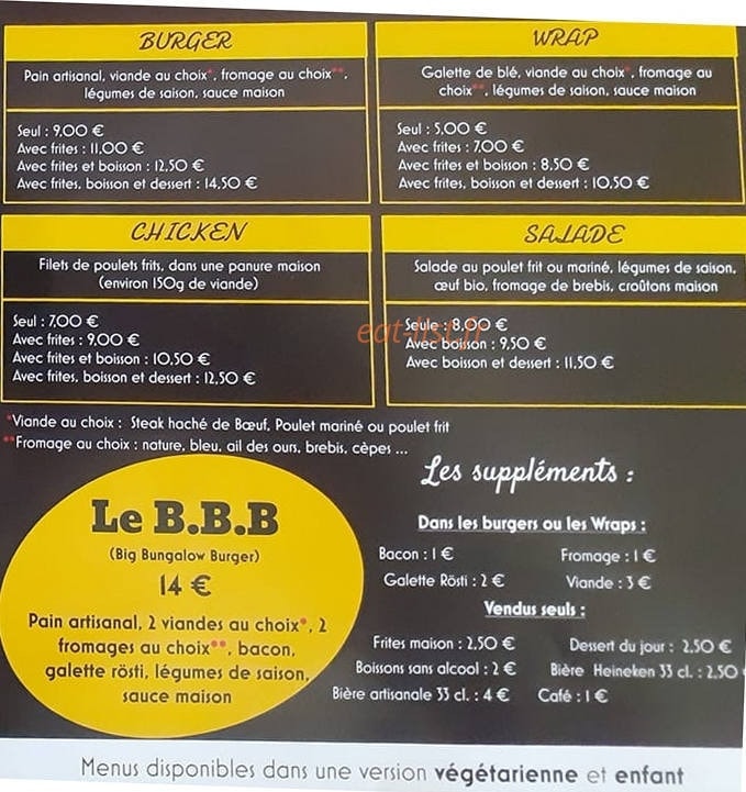 Le Bungalow — carte page 2