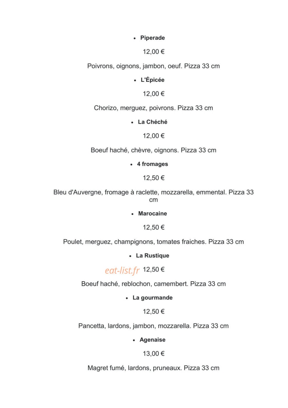 Pizza Nini — carte page 3