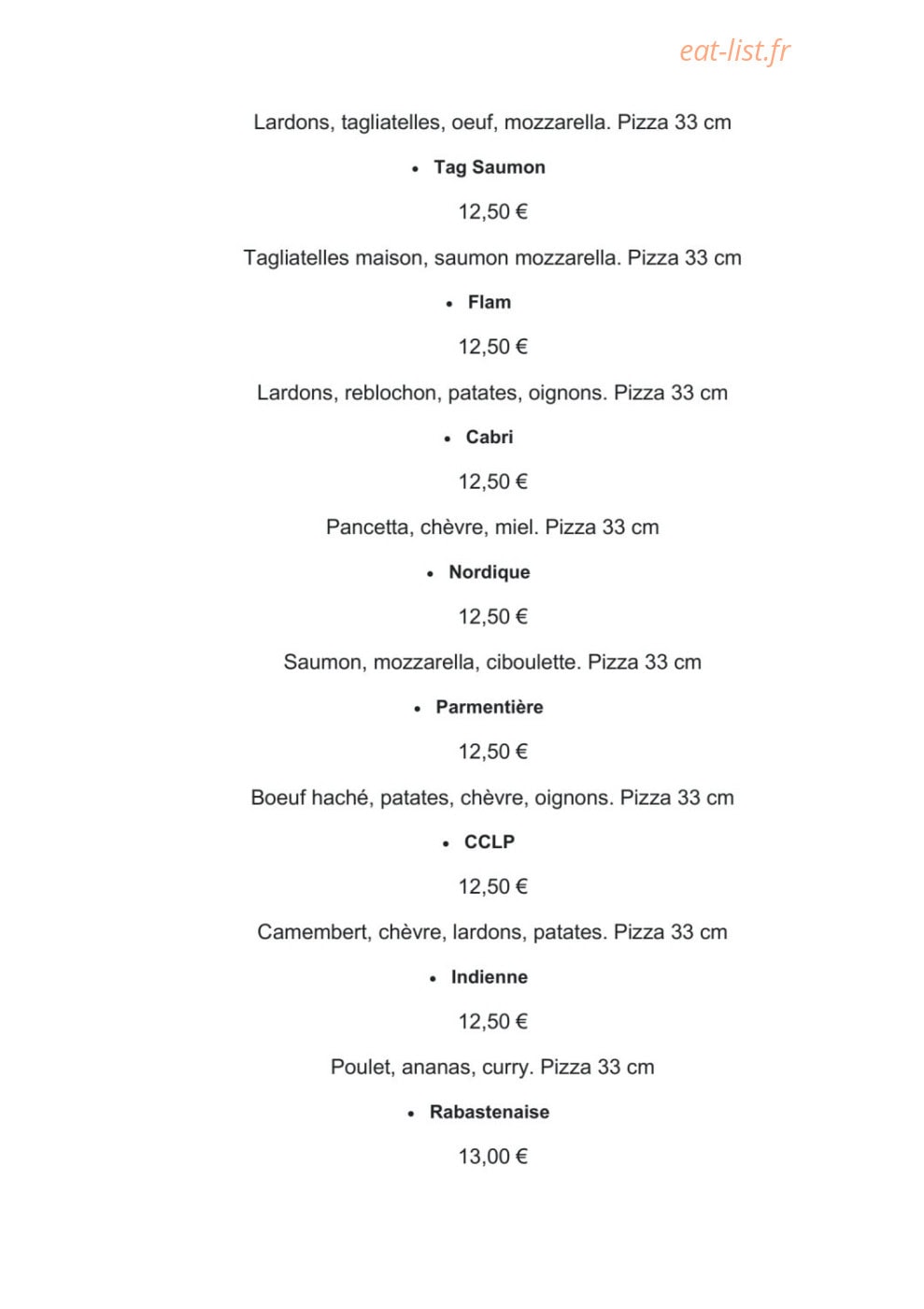 Pizza Nini — carte page 5