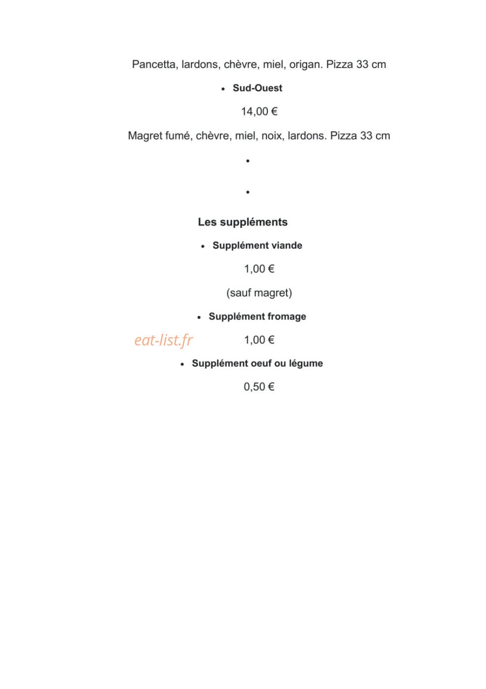 Pizza Nini — carte page 6