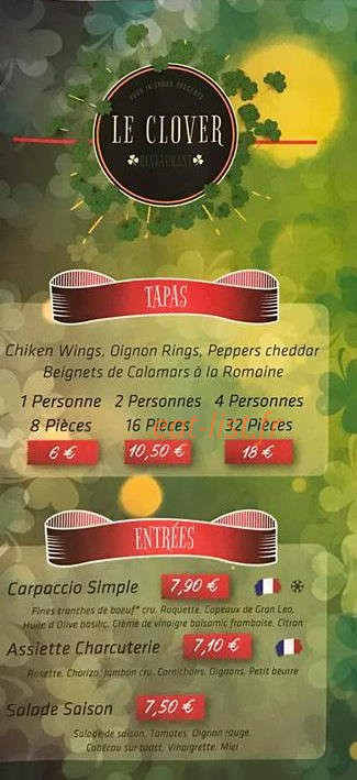 Le Clover — carte page 1