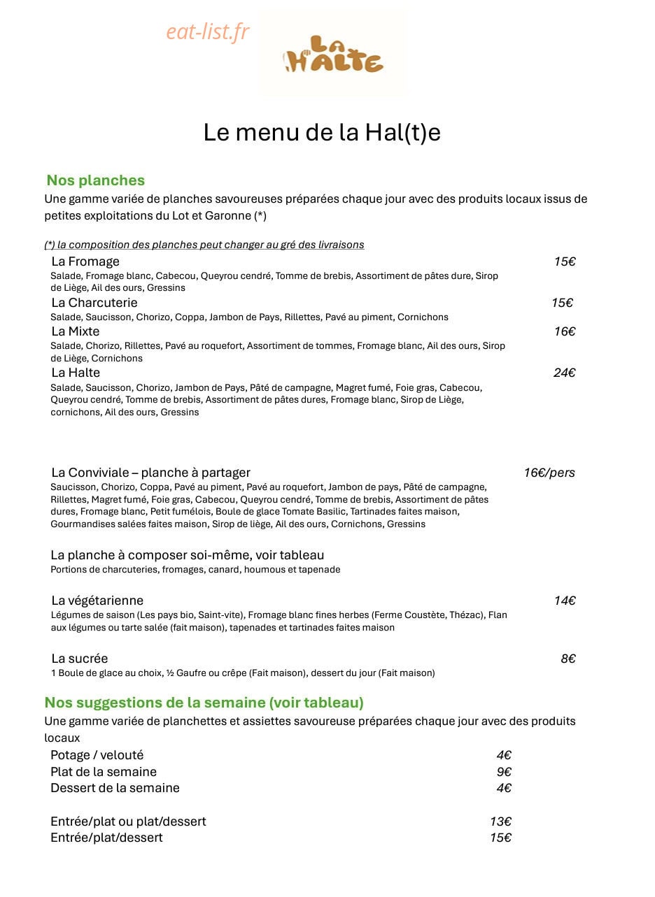 La Halte — carte page 2
