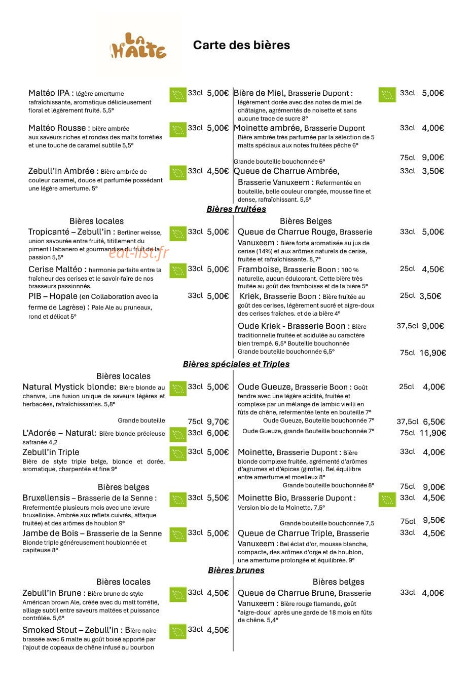 La Halte — carte page 6