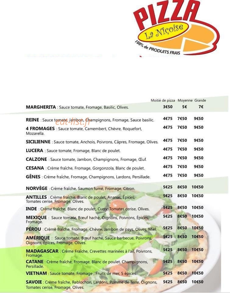 La Niçoise — carte page 1