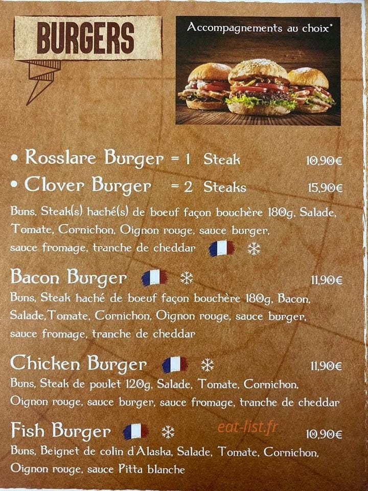 Le Clover — carte page 1