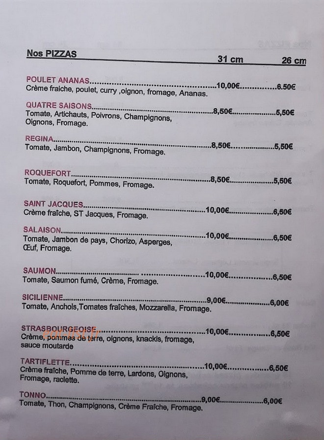 Carte et menu de Pizzeria Le Gepetto à Montayral — Les pizzas page 3