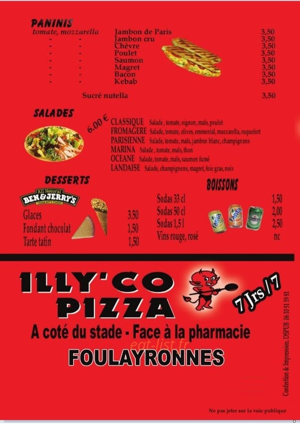 Illy'co Pizza — carte page 4